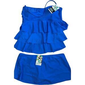 Island Escape Blue Tankini Swimsuit – Size M – New with Tags